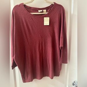 St. Tropez West Rose Colored Batwing Top Size L NWT